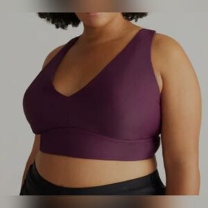 Universal Standard Adjustable Tie-Back Swim Top, Purple, Size 2XL